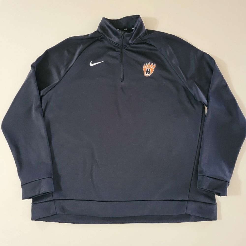 Nike Women's Black DRI-FIT Quarter Zip Long Sleeve Pullover Top